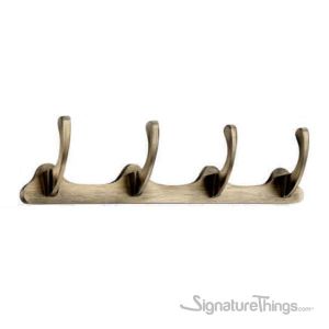 J-DX-129 Brass Wall Mounted Hook Bar - Antique Brass