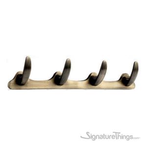 J-DX-128 Brass Wall Mounted Hook Bar - Antique Brass